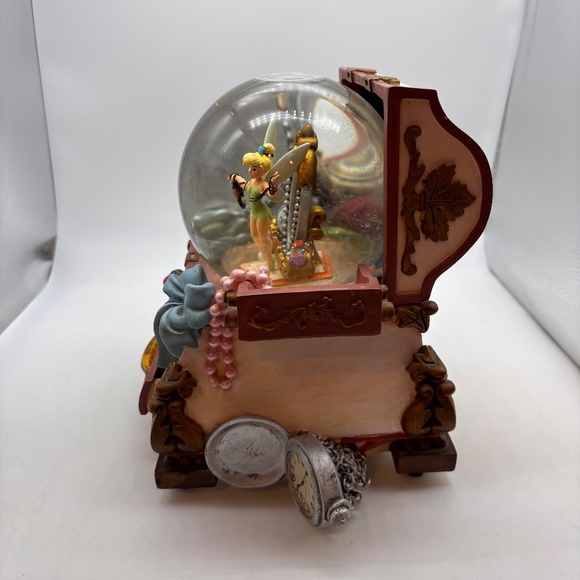 Disney Tinker Bell Treasure Jewelry Box Musical Water Snow Globe You Can Fly - Picture 6 of 13
